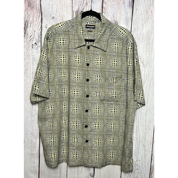Joe Boxer Men’s Button Down Shirt Geometric Summer Lightweight Size Large - Picture 1 of 7